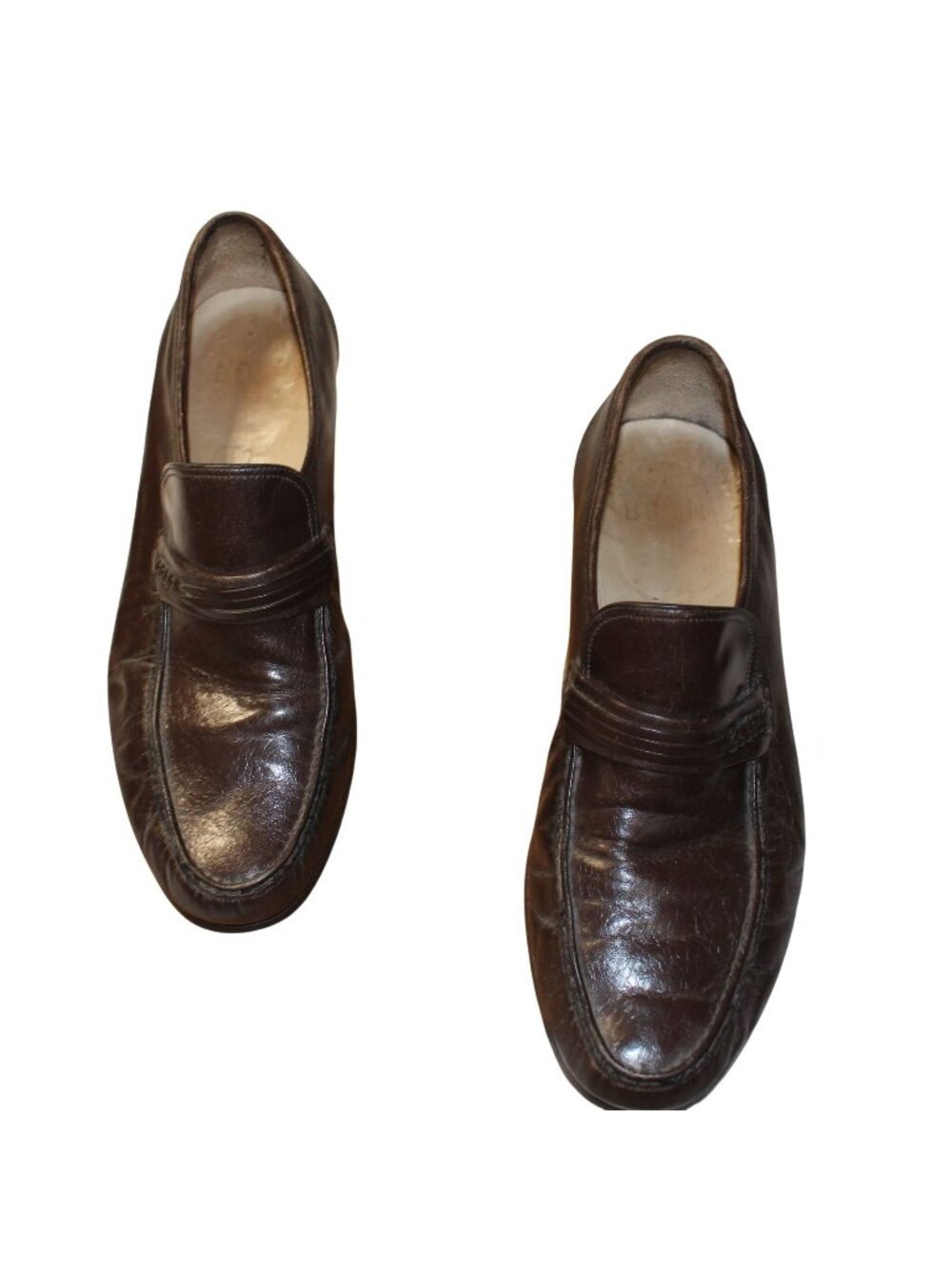 Vtg Nunn Bush Brown Leather Braided Penny Loafers Dress Shoes Men's 8.5 M 82184